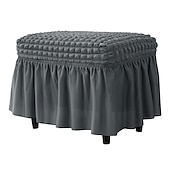 economico Fodera per poggiapiedi-fodera per pouf in spandex seersucker, fodera per poggiapiedi rettangolare elasticizzata bordeaux, fodere lavabili e sfoderabili per pouf contenitore, protezione in spandex alta per poggiapiedi