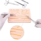 economico Forniture per ufficio-kit completo per la pratica della sutura per l&#039;addestramento alla sutura, incluso un grande tampone di sutura in silicone con ferite pretagliate e kit di strumenti di sutura