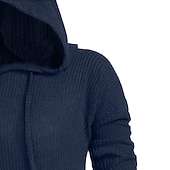 tanie Jednolite kolory-Damskie Pulower Jednokolorowe Codzienny Długi rękaw Regularny Swetry rozpinane Jesień Zima Wino Czarny Rumiany róż