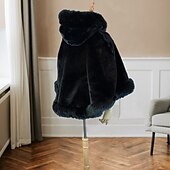 billiga Pälssjalar-vita fuskpälssjalar sjalar omlott för kvinnor eleganta ärmlösa bröllopssjalar för fuskpäls med ren färg för höstbröllopsklänning för att imponera 2025