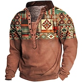 abordables Sudaderas 3D para hombre-Hombre Estampados Sudadera Pull-over Manga Larga Camisa de entrenamiento Escote en Pico Vintage Design Básico Impresión 3D Casual Ropa de calle Estampado Primavera Otoño Invierno