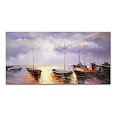 abordables Peintures paysages-Mintura main bateau paysage peintures à l&#039;huile sur toile mur art décoration moderne abstrait image pour la décoration intérieure roulé sans cadre non étiré peinture