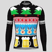 billiga Tröjor för män-herrcykeltröja långärmad cykeltröja med 3 bakfickor ful jul rolig jul mountainbike mtb landsvägscykel cykling andas snabbtorkande fukttransporterande reflexremsor svart