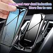 cheap Car Holder-Q6 Wireless Car Charger Fast Charging Auto-Clamping Car Phone Holder Mount Car Air Vent Holder Compatible with iPhone 14/13/12/12ProMax/XS/XR/X/8/8 Samsung S22/S21 LG Huawei Google Pixel