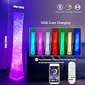 economico lampada da tavolo e da terra-lampada da terra intelligente, lampada alta rgb da 61&quot;, lampadine intelligenti a led dimmerabili e cambia colore rgbw e paralume in tessuto bianco, con telecomando, lampada da terra per soggiorno, camera da letto e sala giochi