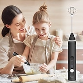 levne Kuchyňské spotřebiče-ruční napěňovač mléka se 3 hlavami šlehač na kávu pěnový mixér s USB dobíjecím 3 rychlostním elektrickým mini tyčovým mixérem na latte cappuccino vajíčko s horkou čokoládou
