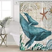 levne Sprchové závěsy-Závěs do sprchy s háčky 180cm*180cm(70&quot;*70&quot;) polyester pratelný voděodolný vzor oceánské krajiny