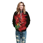 abordables Sudaderas y sudaderas con capucha divertidas-Dinosaurio Suéter de navidad Sudadera Pullover Sudadera con capucha navideña divertida Impresión 3D Hombre Mujer Navidad Carnaval Mascarada Nochebuena Navidad Adultos Fiesta Navidad Cima