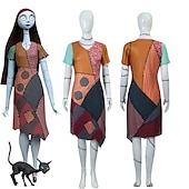 baratos Trajes Femininos-Sally Traje Cosplay Mulheres Natal Carnaval Baile de Máscaras Noite de Natal Traje Cosplay Natal Adulto Festa Natal Vestido