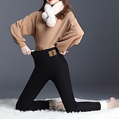 olcso Béléses leggings-Női Polár nadrág Nadrágok Leggingek Alkalmi Lounge Teljes hossz Magas derék Mintás Elasztikus derékpánt Magas vágás Melegen tartani Nagy rugalmasságú Vakáció Iroda fekete 11 Szürke 11 Ősz &amp; tél