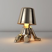 billige bord- og gulvlampe-touch led bordlampe, moderne tenker dekorativ lampe led oppladbar skrivebordslampe, golden little man usb bordlampe, nattlys for soverom, arbeidsrom, stue, nattbord, bar, restaurant