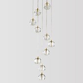 olcso Csillárok-csillár led kristály 10 fényű 35 cm-es süllyesztett lámpák csigalépcső hosszú csillár villa lépcső fény duplex csillár 10-120v / 220-240v /g9