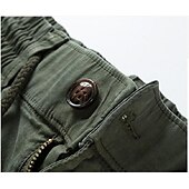 billiga Cargobyxor-Herr Militärbyxor Cargo byxor Långbyxor Arbetsbyxor Snörning Elastisk midja Flera fickor Slät Komfort Andningsfunktion Ledigt Dagligen Streetwear 100 % bomull Sport Mode Svart Grön Microelastisk