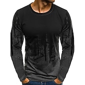 cheap 3D T shirts-Men&#039;s Graphic Prints Spiral Stripe T shirt Long Sleeve T shirt 3D Print Crew Neck Shirt Designer Casual Big and Tall Daily Holiday A B C Spring &amp;  Fall Clothing Apparel S M L XL XXL 3XL 4XL