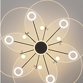 economico Luci a sospensione-lampada a sospensione a led dimmerabile, lampadario sputnik moderno cerchio a 12 luci paralume in acrilico lampada da soffitto in metallo vintage con finitura cromata per isola cucina sala da pranzo