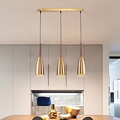 economico Luci a sospensione-lampada a sospensione a led finitura oro lampada a sospensione regolabile a 3 luci da 50 cm per sala da pranzo con isola cucina (lampadina inclusa)