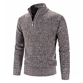halpa miesten villapaita-Miesten Neulepusero Mekko villapaita Fleece villapaita Joustin Neuloa Normaali Kudottu Yhtenäinen väri Pystykaulus Pidä Lämmin Moderni nykyaikainen Työ Arki-asut Vaatetus 봄 &amp; Syksy Rubiini Sininen M