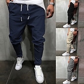 preiswerte Freizeithosen-Herren Jogginghose Jogger Hose Hosen Abgeschnittene Hose Freizeithose Kordelzug Elastische Taille Feste Farbe Komfort Schnelltrocknend Täglich Strassenmode Modisch Brautkleider schlicht Lockere