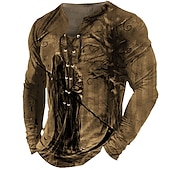 billiga skalle &amp; ben-Herr T-shirt T-shirts Grafisk Häftig dödskalle Mänsklig Krage Kläder 3D-tryck Utomhus Gata Långärmad Spetsknuten Mönster Designer Stylish Vintage Grundläggande