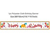 cheap Outdoor Flags &amp; Banners-Happy Birthday Banner, Birthday Banner Decorations, Birthday Outdoor &amp; Indoor Hanging Decor, Holidays Party Decor Supplies 300*50cm (10ft*18.9 Inch)