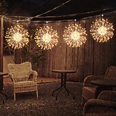 economico Striscie luci USB-luci di stringa di fuochi d&#039;artificio 480 led luci di natale per esterni impermeabile telecomando alimentato tramite usb vacanze in giardino matrimonio festa di natale decorazione della casa