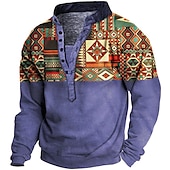 abordables Sudaderas 3D para hombre-Hombre Estampados Sudadera Pull-over Manga Larga Camisa de entrenamiento Escote en Pico Vintage Design Básico Impresión 3D Casual Ropa de calle Estampado Primavera Otoño Invierno
