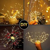 economico Striscie luci USB-luci di stringa di fuochi d&#039;artificio 480 led luci di natale per esterni impermeabile telecomando alimentato tramite usb vacanze in giardino matrimonio festa di natale decorazione della casa