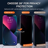 billige Skjermbeskyttere til iPhone-[2Pakke] Skjermbeskytter Til Apple iPhone 16 iPhone 15 Pro Max Plus iPhone 14 13 12 11 Pro Max Mini X XR XS Max 8 7 Plus Herdet glass Personvern Anti-Spion 9H hardhet Anti-fingeravtrykk 3D