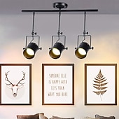 cheap Spot Lights Fixtures-LED Ceiling Spotlight Retro Vintage Ceiling lights E27 Downlight, 2-lights Round Design Black Iron Lampshade, Rotatable Adjustable Industrial Wind Spotlights