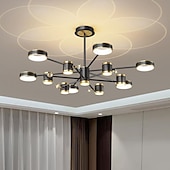 economico Luci a sospensione-lampada a sospensione a led dimmerabile, lampadario sputnik moderno cerchio a 12 luci paralume in acrilico lampada da soffitto in metallo vintage con finitura cromata per isola cucina sala da pranzo