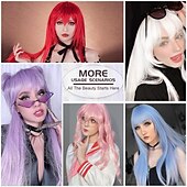 levne Syntetické trendy paruky-bílá paruka rovné bílé paruky pro ženy syntetické barevné platinové bílé paruky cosplay