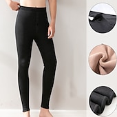 preiswerte Schlaf unten-Herren Lange Unterhosen Thermounterwäsche Thermohose Einfarbig Strumpfhosen / Leggings Heim Täglich Polarvlies Warm Hose Elastische Taille Winter Dunkelgray