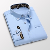 voordelige Overhemden met knopen voor heren-Voor heren Overhemd Grafisch Grafische prints Opstaande boord Zwart Wit Rood Marine Blauw blauw Werk Dagelijks Lange mouw Button-omlaag Kleding Streetwear Eenvoudig Casual Strakke pasvorm