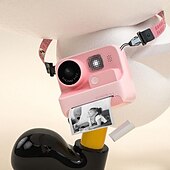 billiga Digitalkamera-barn instant print kamera värmeutskrift kamera 1080p hd digitalkamera med 3 rullar utskrift papper video foto för barn leksaker pojke flickor julklapp