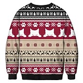abordables Sudaderas y sudaderas con capucha divertidas-Papá Noel Gato Hombre de pan de jengibre Suéter de navidad Sudadera Hombre Mujer Navidad Navidad Carnaval Mascarada Nochebuena Adultos Fiesta Navidad Poliéster Cima