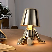 billige bord- og gulvlampe-touch led bordlampe, moderne tenker dekorativ lampe led oppladbar skrivebordslampe, golden little man usb bordlampe, nattlys for soverom, arbeidsrom, stue, nattbord, bar, restaurant