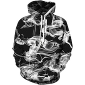 economico Pattern 3D-Per uomo Felpa con Cappuccio Felpe con cappuccio Felpa Designer Casual Manica Lunga Quotidiano Abbigliamento casual alla moda Bianco e nero WE-1803 Autunno progettista