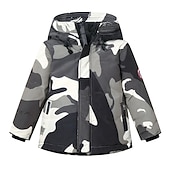 baratos Casaco de penas e parka para meninas-Infantil Para Meninas Plumagem camuflagem Moda Ao ar livre Algodão Casaco agasalhos 3-13 anos Inverno Preto Azul Roxo / Outono