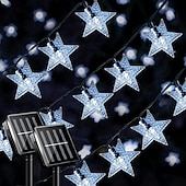 voordelige Vakantie string lichten-solar star lichtslingers 2 pak 12m 50 leds ster 8 verlichtingsmodi fairy lichten waterdicht solar led string lights speelhuisje gazon patio landschap decor lichten voor tuinfeest
