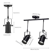 cheap Spot Lights Fixtures-LED Ceiling Spotlight Retro Vintage Ceiling lights E27 Downlight, 2-lights Round Design Black Iron Lampshade, Rotatable Adjustable Industrial Wind Spotlights