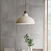 economico Luci a sospensione-lampada a sospensione a led nero / bianco 13,7 &quot;mini lampada a sospensione in legno di caucciù paralume in metallo nero opaco lampade a sospensione moderne per agriturismo, soggiorno da pranzo, bar,