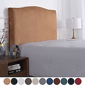 abordables Accessoires de literie-Housse de tête de lit en velours pour décoration de chambre, housse de tête de lit extensible, housse de protection anti-poussière pour tête de lit rembourrée