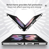 Χαμηλού Κόστους Samsung Θήκη-Θήκη τηλεφώνου για Samsung Galaxy Z Fold 5 Z Fold 4 Z Fold 3 Z Fold 2 με μαγνητική προσκόλληση αναστρέψιμη καθρέφτη διαφανής διαφανές γυαλί tempered μέταλλο