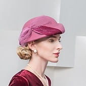 halpa Juhlapäähineet-Vintage-tyyli Tyylikäs 100% villa / Sametti hatut kanssa Ruseteilla / Koristehelmillä / Reunat 1kpl Kausaliteetti / Pyhäpäivä Päähine