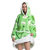 cheap Wearable Blanket-Womened Blanket Wearable Blanket, Sleepwear Fleece Sherpa Blanket Sweatshirt with Pocket and Sleeves