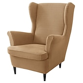 cheap Armchair Cover &amp; Armless Chair Cover-Stretch Wingback Chair Cover Burgundy Wing Chair Slipcovers With Seat Cushion Cover Spandex Jacquard Wingback Armchair Covers