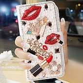 levne Pouzdra pro iPhone-Třpytivé pouzdro z umělé kůže pro iPhone 16, 15, Pro Max Plus, 14, 13, 12, 11, Pro Max Mini, SE, X, XR, XS Max, 8, 7, Plus – lesklý flipový kryt s přihrádkami na karty, celoplošná ochrana proti nárazům