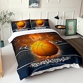 billige Dynetrekk sett-3d sengetøy sport basketball baseball print dynetrekk sengesett dynetrekk med 1 print print dynetrekk eller trekk， 2 putevar for dobbel/dronning/konge