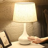 cheap Table&amp;Floor Lamp-Bedside Table Lamp Desk Lamps for Bedroom, Minimalist Fabric Desk Lamp,Bedside Lamp Bedroom Warm Hotel Study Table Lamp