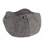 billiga Huvudbonader för herrar-Herr Platt mössa Tweed Keps Svart Kaffe Bomull Pärlor Splitsa Enkel Elegant och modernt Retro Gata Vardag Helgen Rand Bärbar Komfort Mode